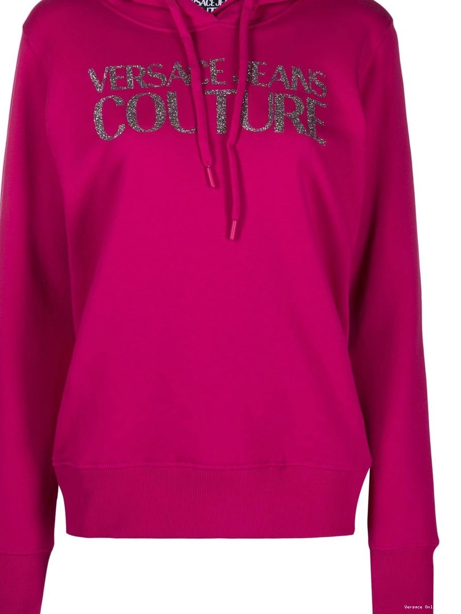 Cheap Jeans glitter-logo cotton Couture Women Versace hoodie 0722